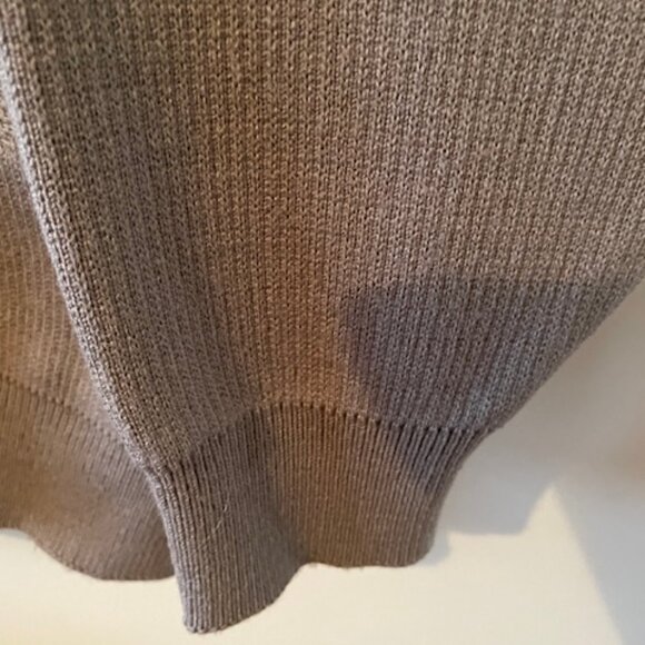 Grandfather Cardigan VTG Moores (mde in Canada ) taupe/dk beige sweater Sz L - Picture 7 of 15